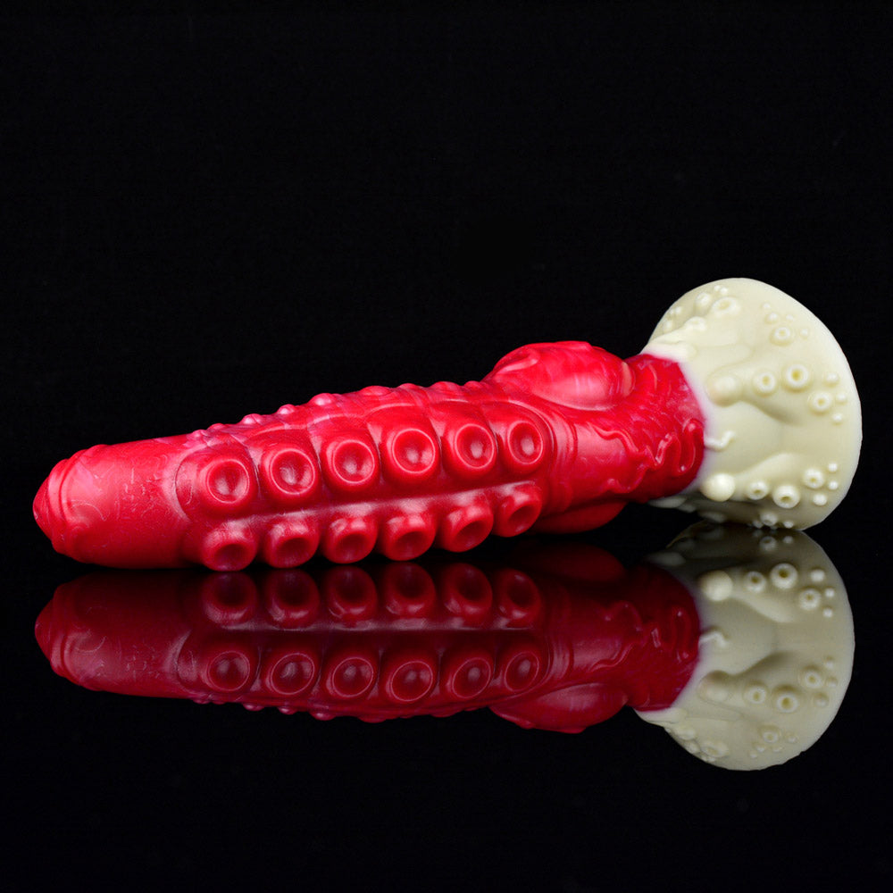 Gode tentacule monstre énorme en silicone de 43,2 cm (17 po) rouge