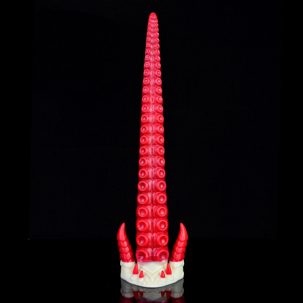 Gode tentacule monstre énorme en silicone de 43,2 cm (17 po) rouge