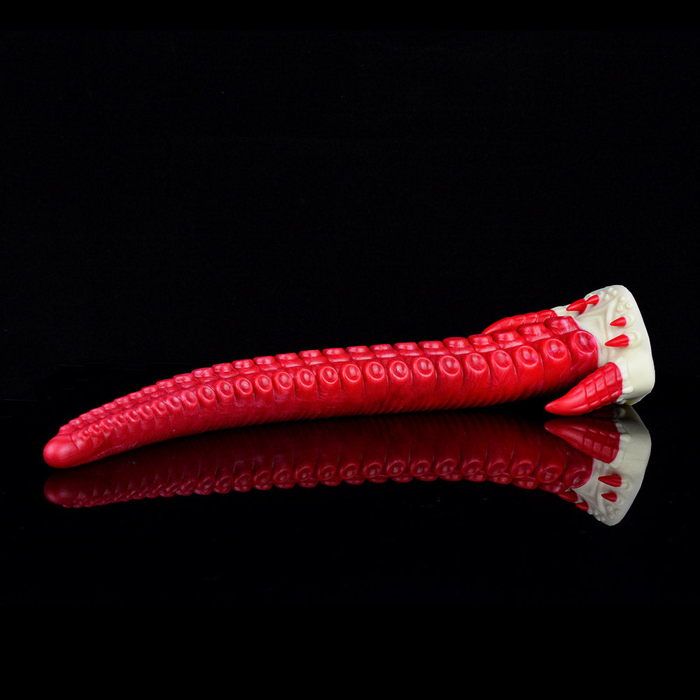 Gode tentacule monstre énorme en silicone de 43,2 cm (17 po) rouge