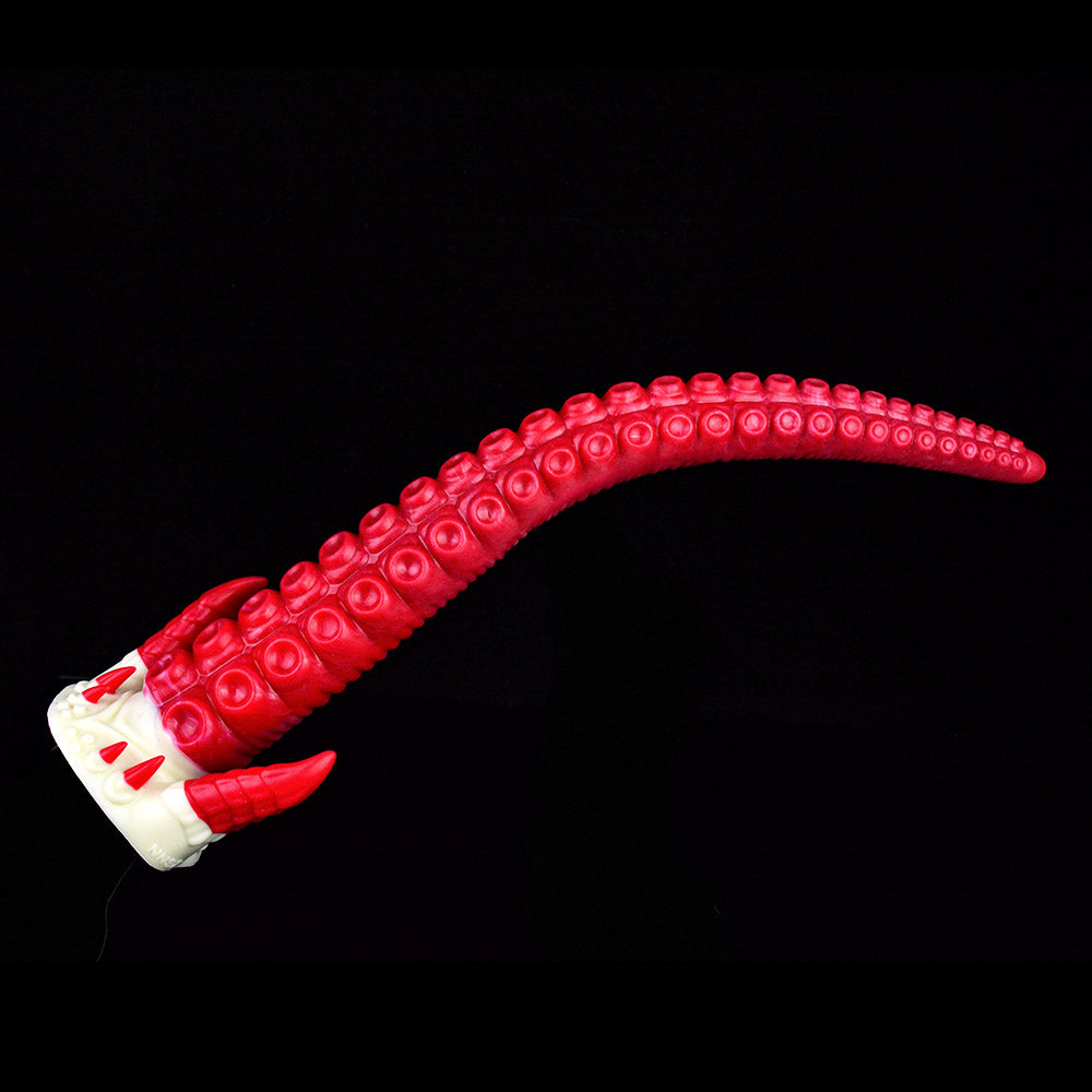 Gode tentacule monstre énorme en silicone de 43,2 cm (17 po) rouge