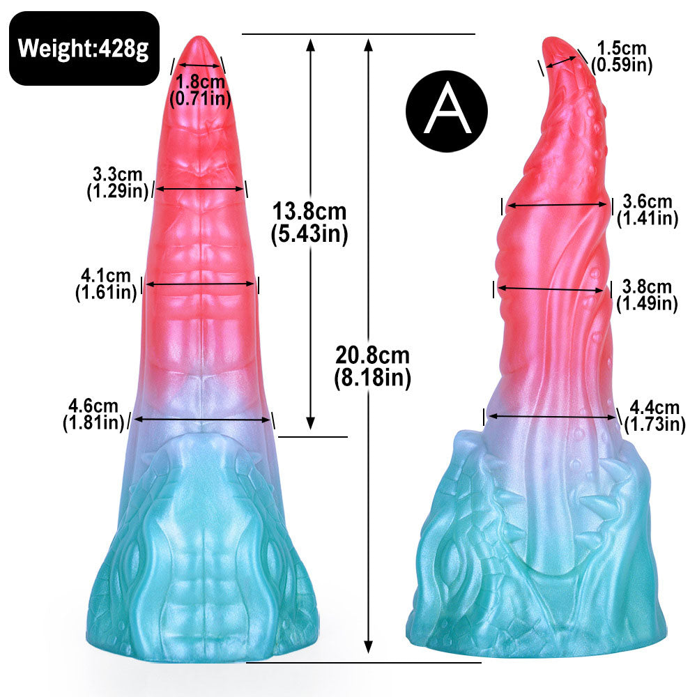 MONSTER DILDO ANAL SILICONE 10 INCH PINK TAPERED
