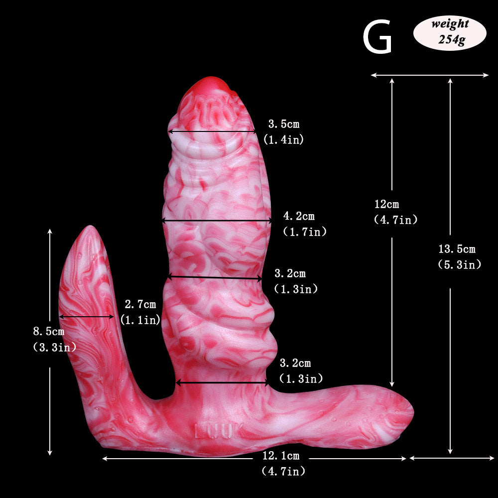 Gode tentacule monstre en silicone avec vibrations de 6 pouces