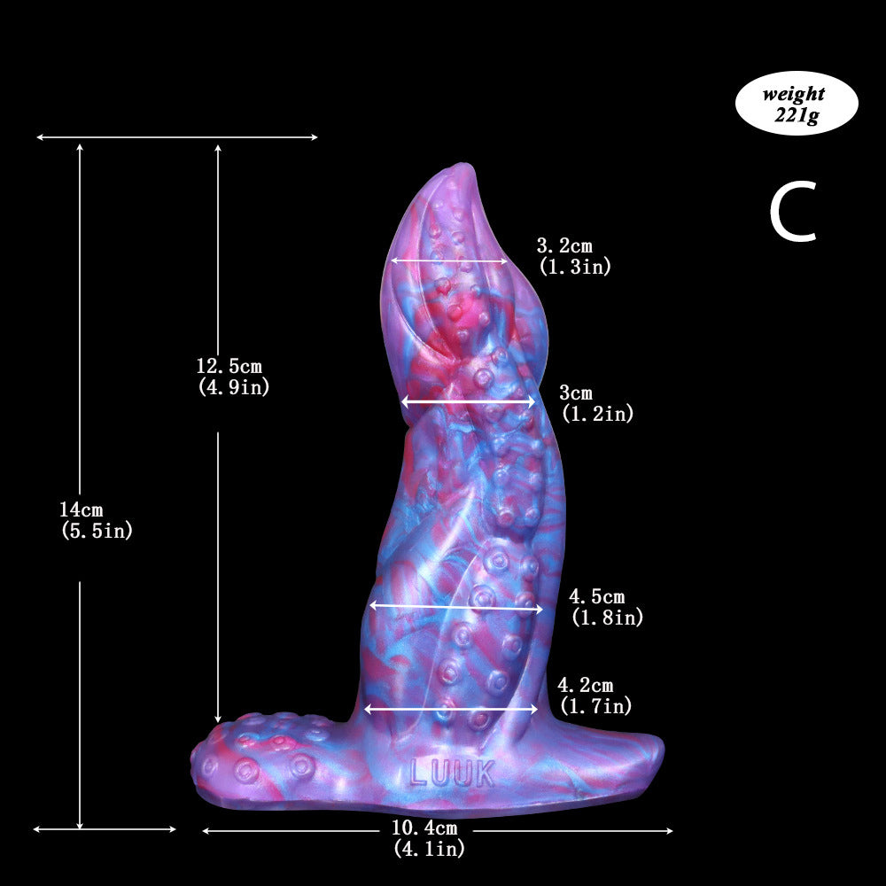 Gode tentacule monstre en silicone avec vibrations de 6 pouces