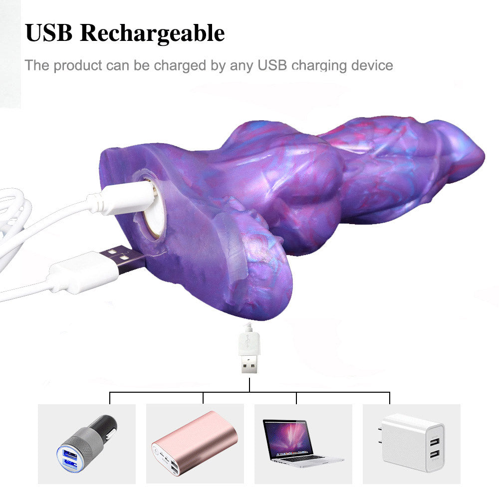 Gode tentacule monstre en silicone avec vibrations de 6 pouces