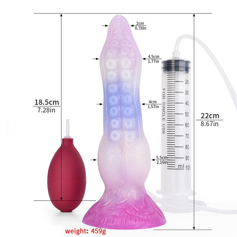 SQUIRTING DILDO ANAL MONSTER 7 INCH RED SOFT