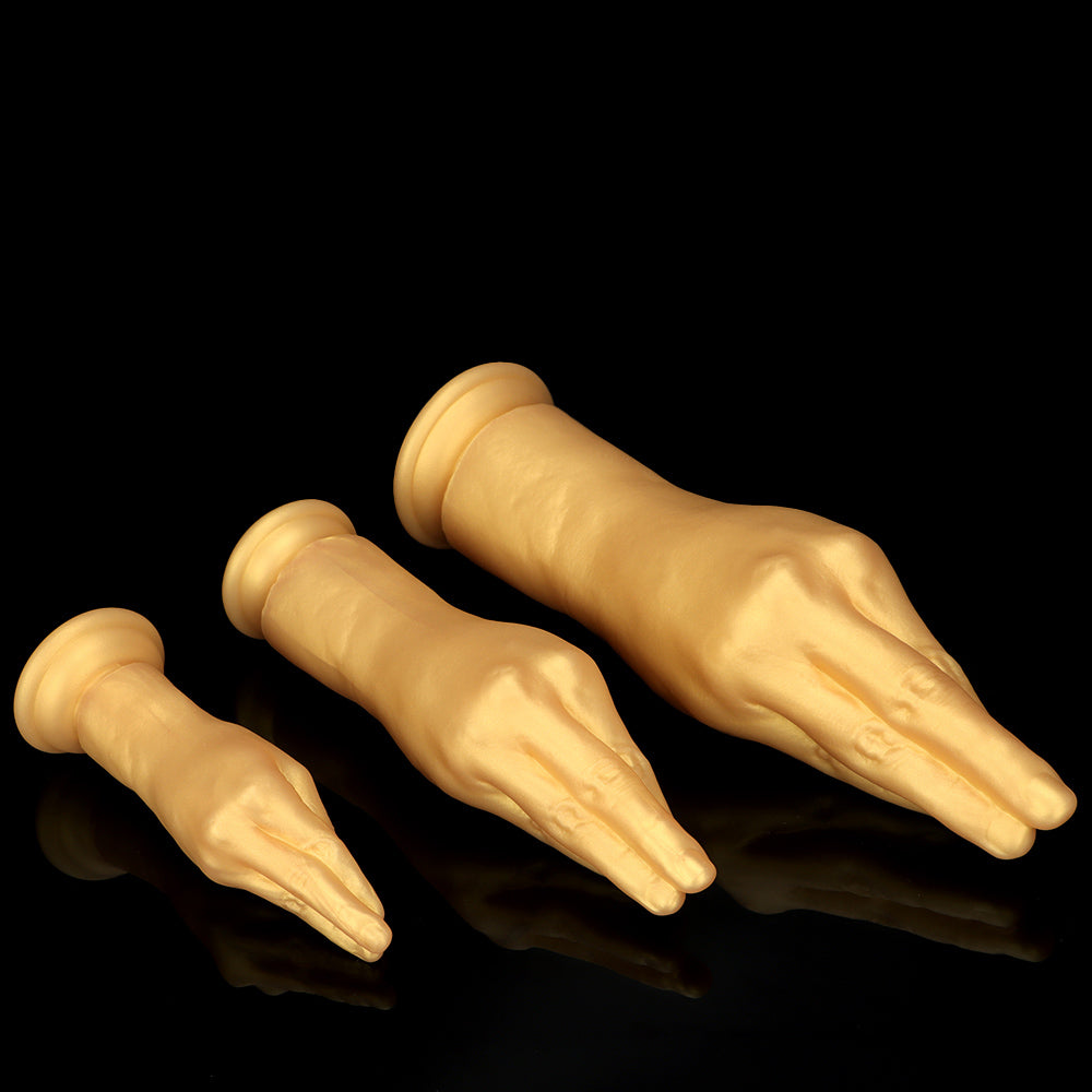 HUGE ANAL TOYS ARM SHAPE SILICONE 11 INCH GOLD