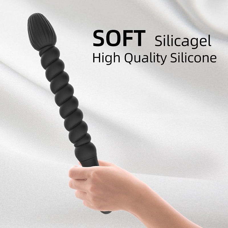 VIBRATAING ANAL TOYS BEGINNER 8 INCH BLACK