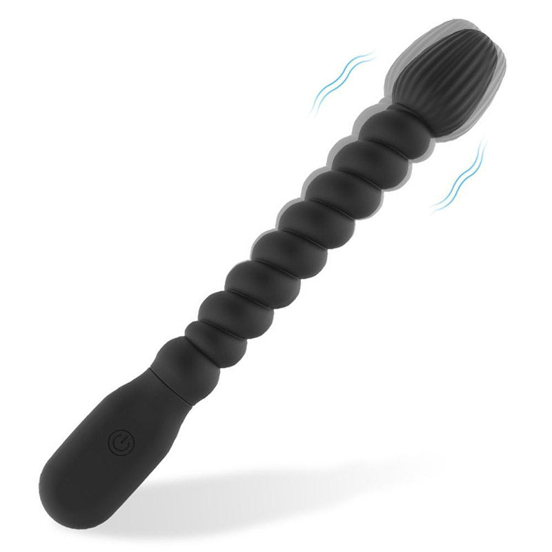 VIBRATAING ANAL TOYS BEGINNER 8 INCH BLACK