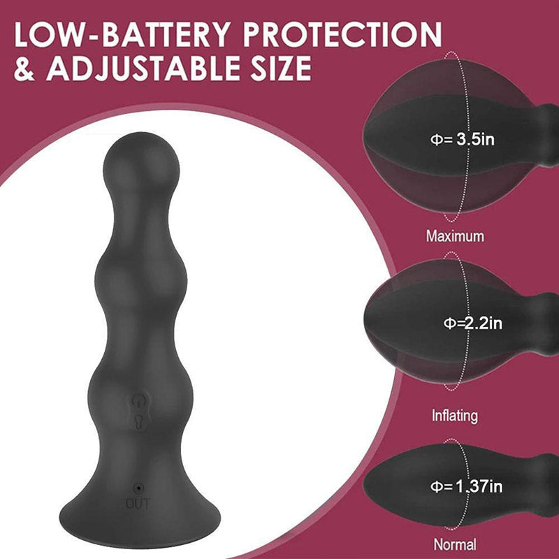 VIBRATING ANAL TOYS BEADED 7 INCH BLACK