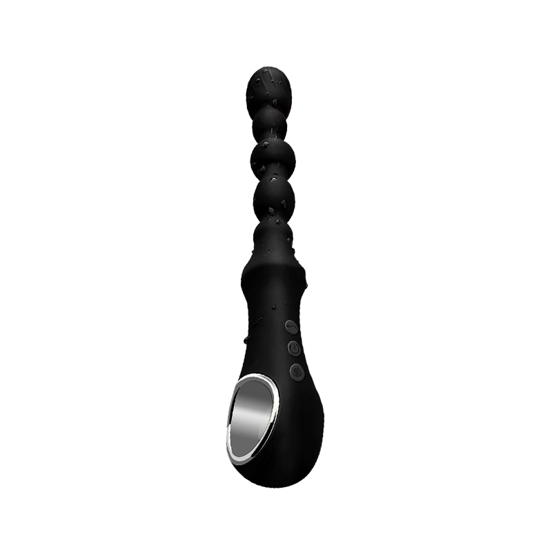 VIBRATING ANAL TOYS MEN BEADED LONG 10 INCH BLACK