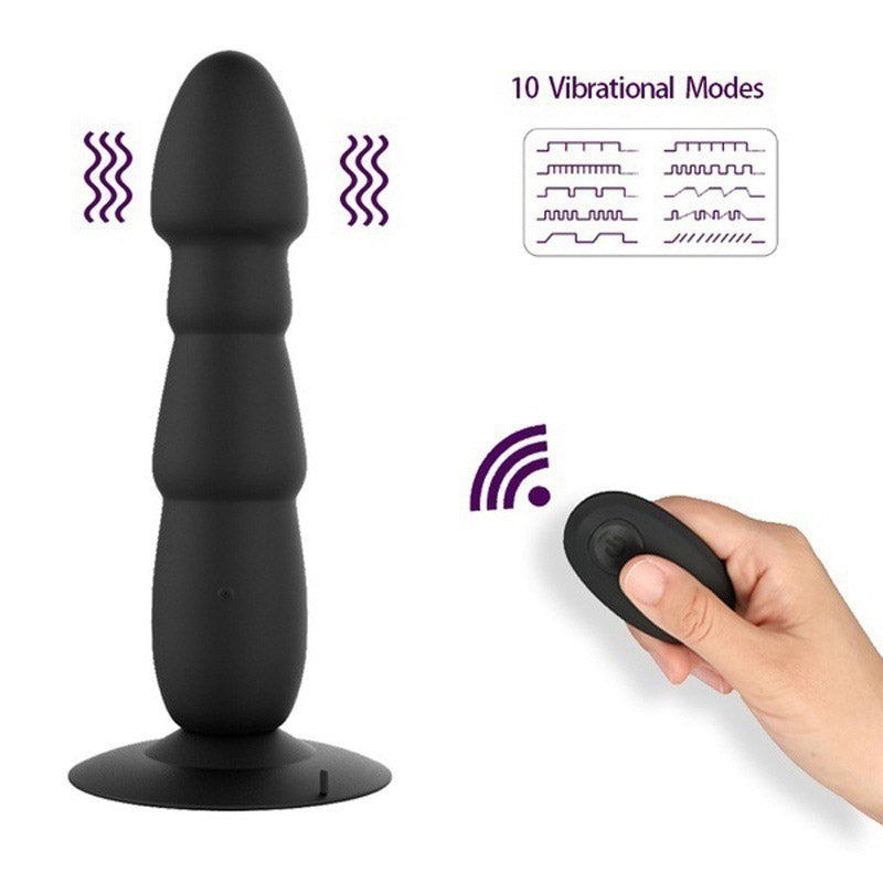 VIBRATING ANAL TOYS FEMALE 6 INCH BLACK