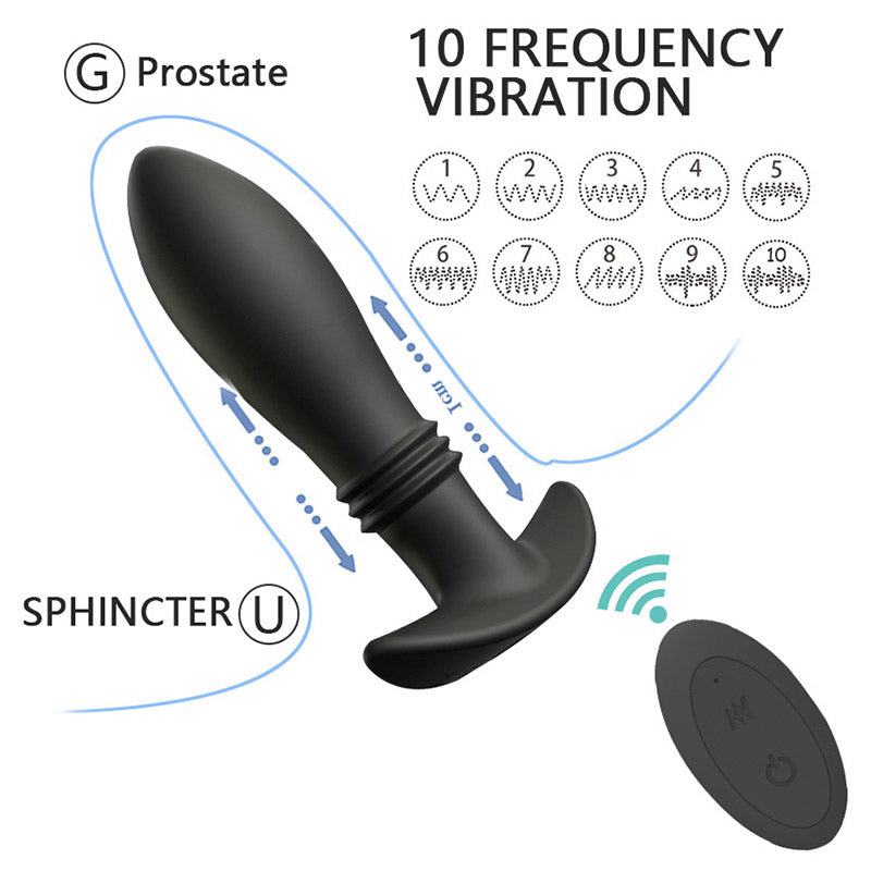 VIBRATING ANAL TOYS FOR MEN 6 INCH BLACK