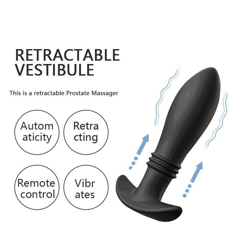 VIBRATING ANAL TOYS FOR MEN 6 INCH BLACK