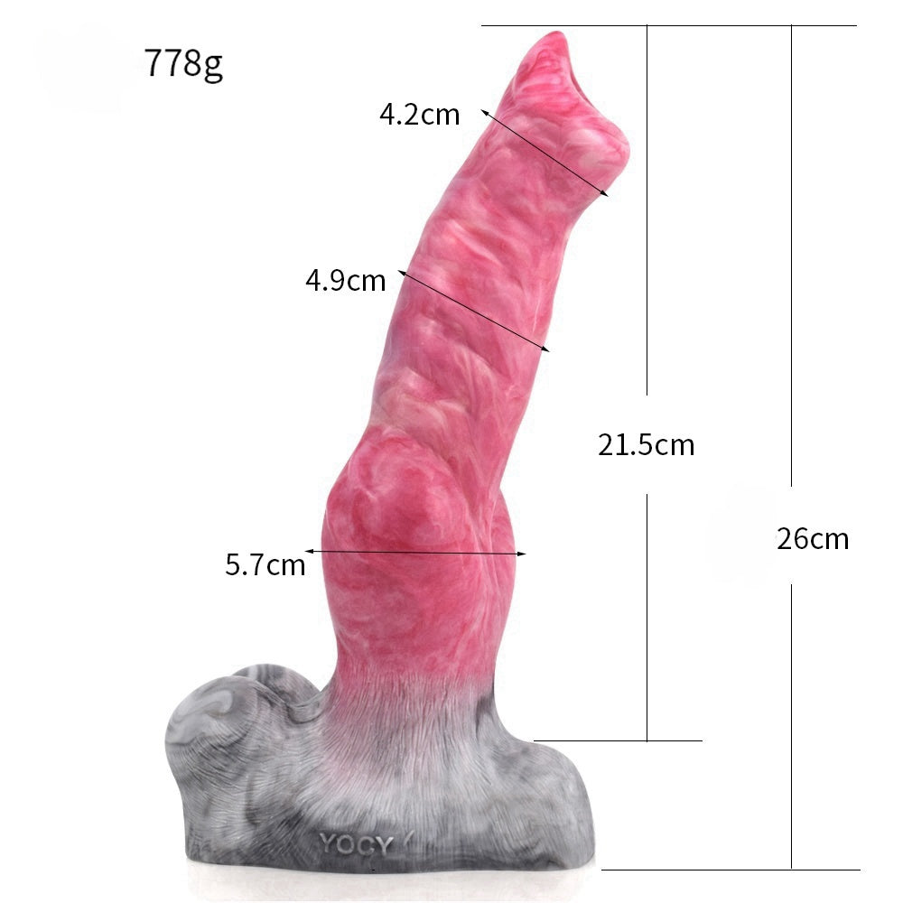 HORSE DILDO FANTASY SILICONE 10 POUCES NOIR ROSE