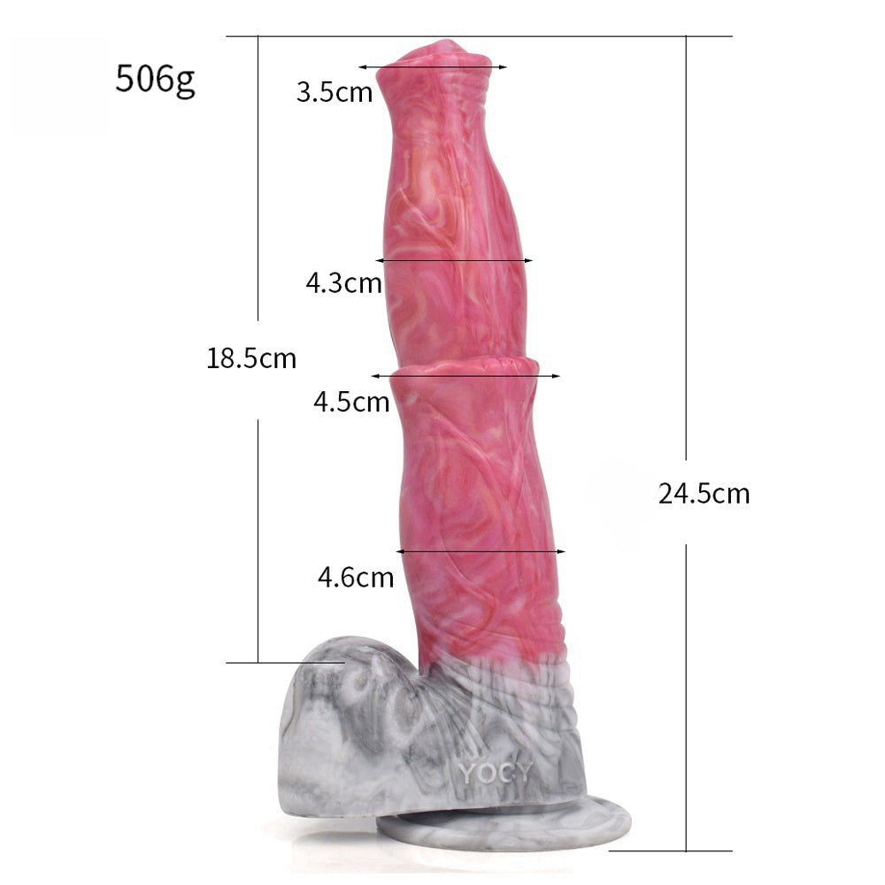 Gode cheval en silicone 22,9 cm avec ventouse fantaisie