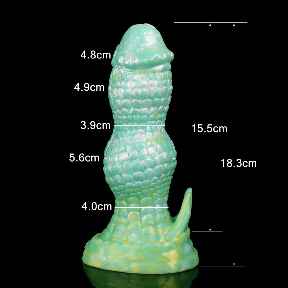 Godemichets Monstres en silicone noués de 7 pouces vert