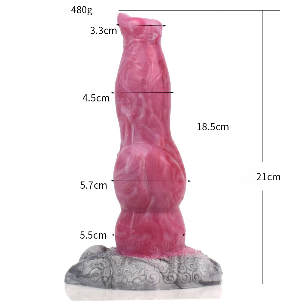 Godemichets cheval fantaisie noués en silicone 20,3 cm noir
