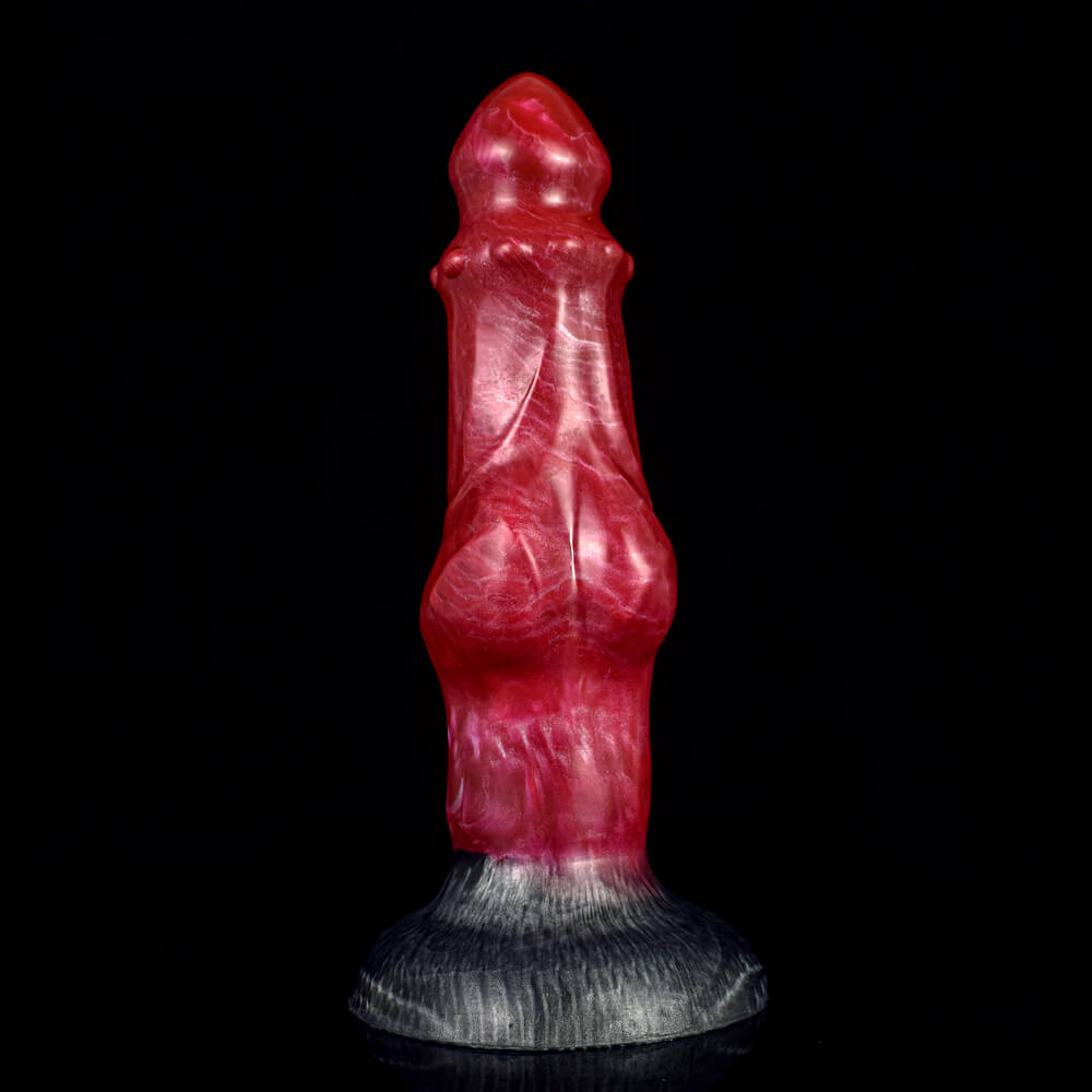 Godemichets noués en silicone DOG FANTASY 8 pouces rouge