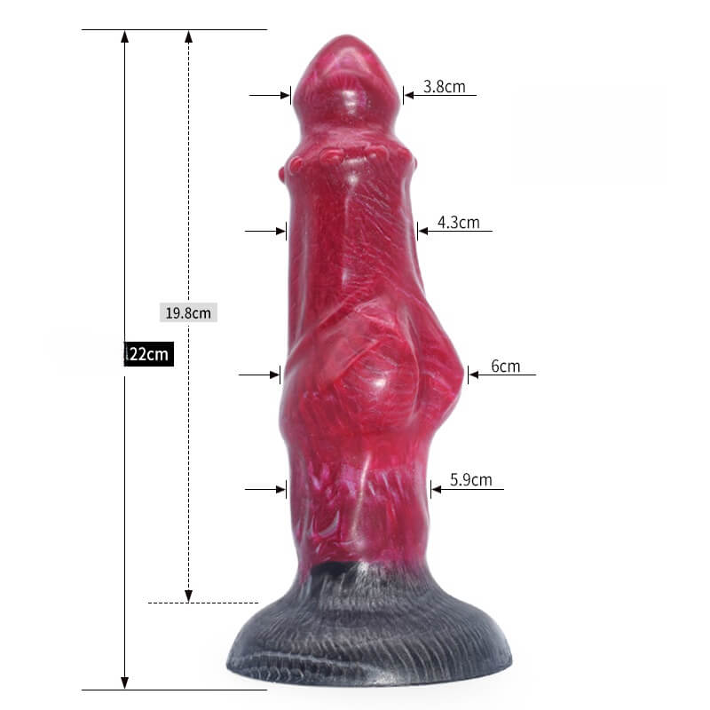 Godemichets noués en silicone DOG FANTASY 8 pouces rouge