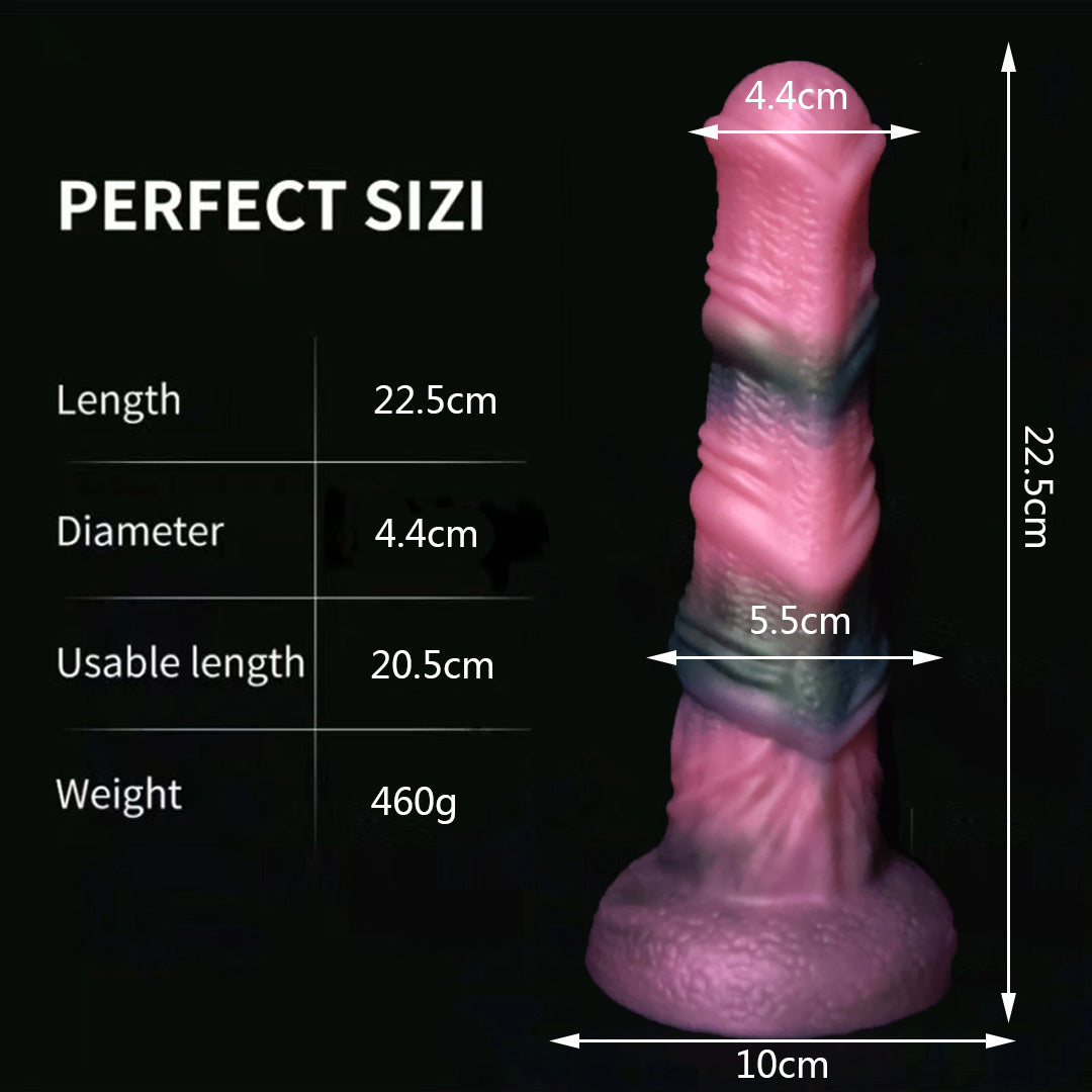 Gode cheval en silicone 20,3 cm rouge et noir