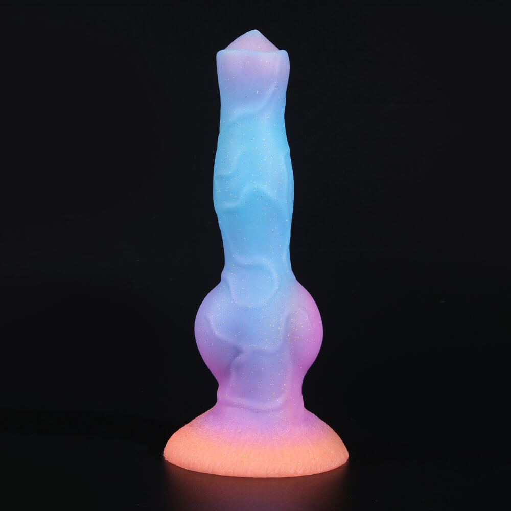 DILDO FANTASY EN SILICONE POUR CHIEN 8 POUCES BRILLE DANS LE NOIR
