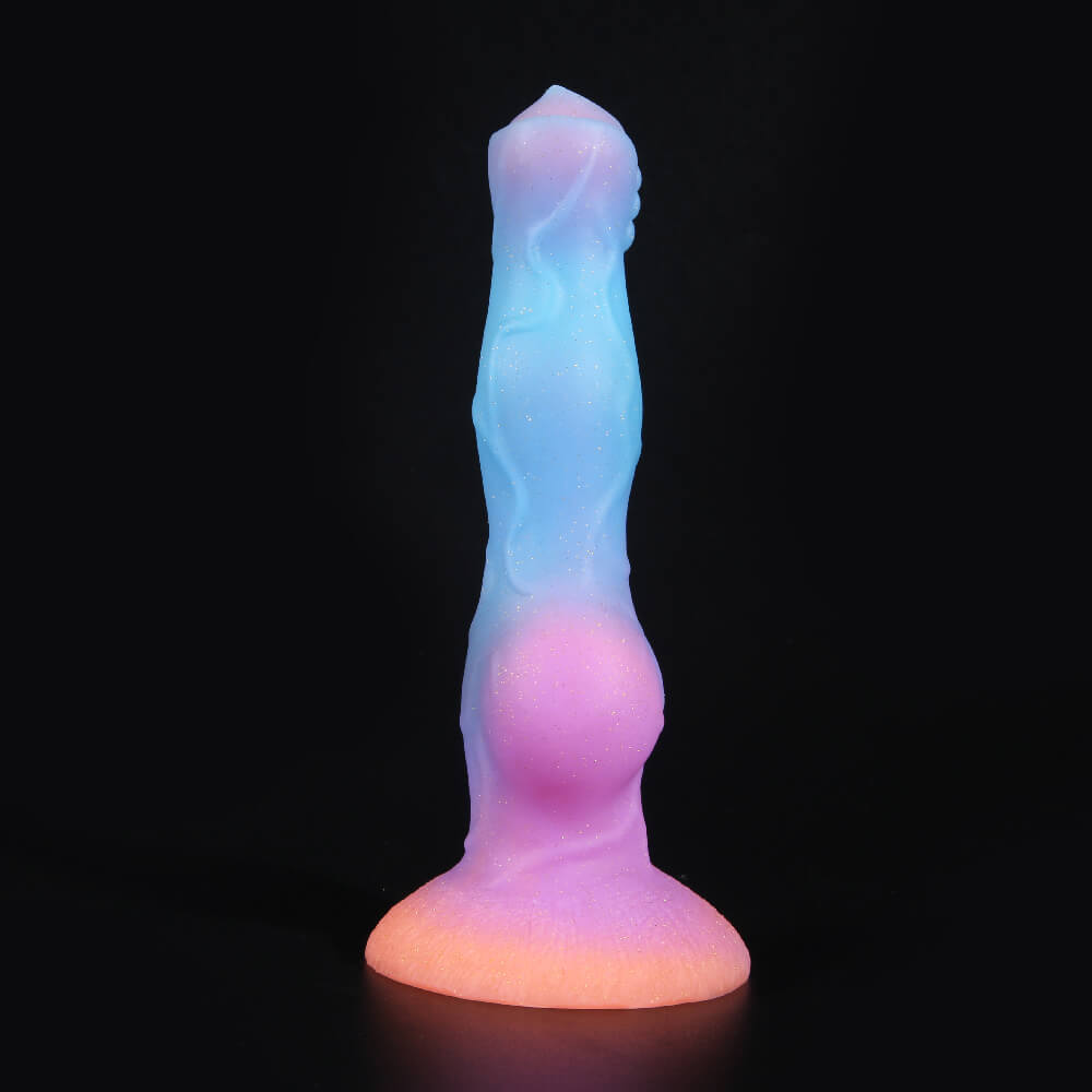 DILDO FANTASY EN SILICONE POUR CHIEN 8 POUCES BRILLE DANS LE NOIR