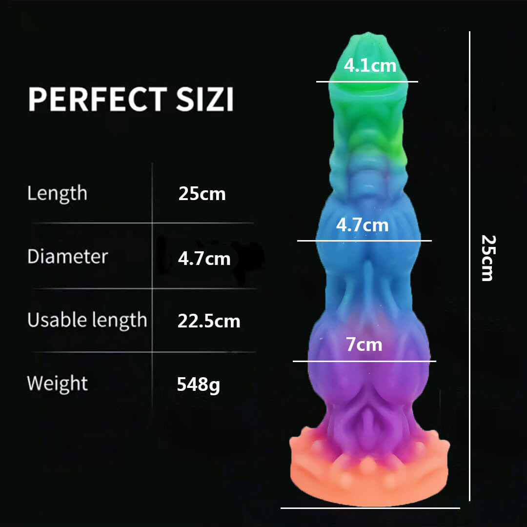 Gode Monstre Brille Dans Le Noir En Silicone De 9 Pouces