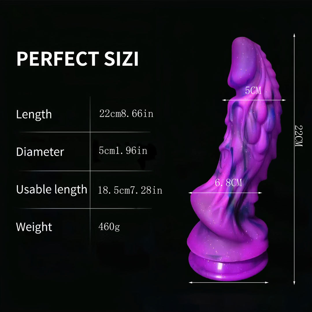 Gode Monstre Brille Dans Le Noir En Silicone De 20,3 Cm