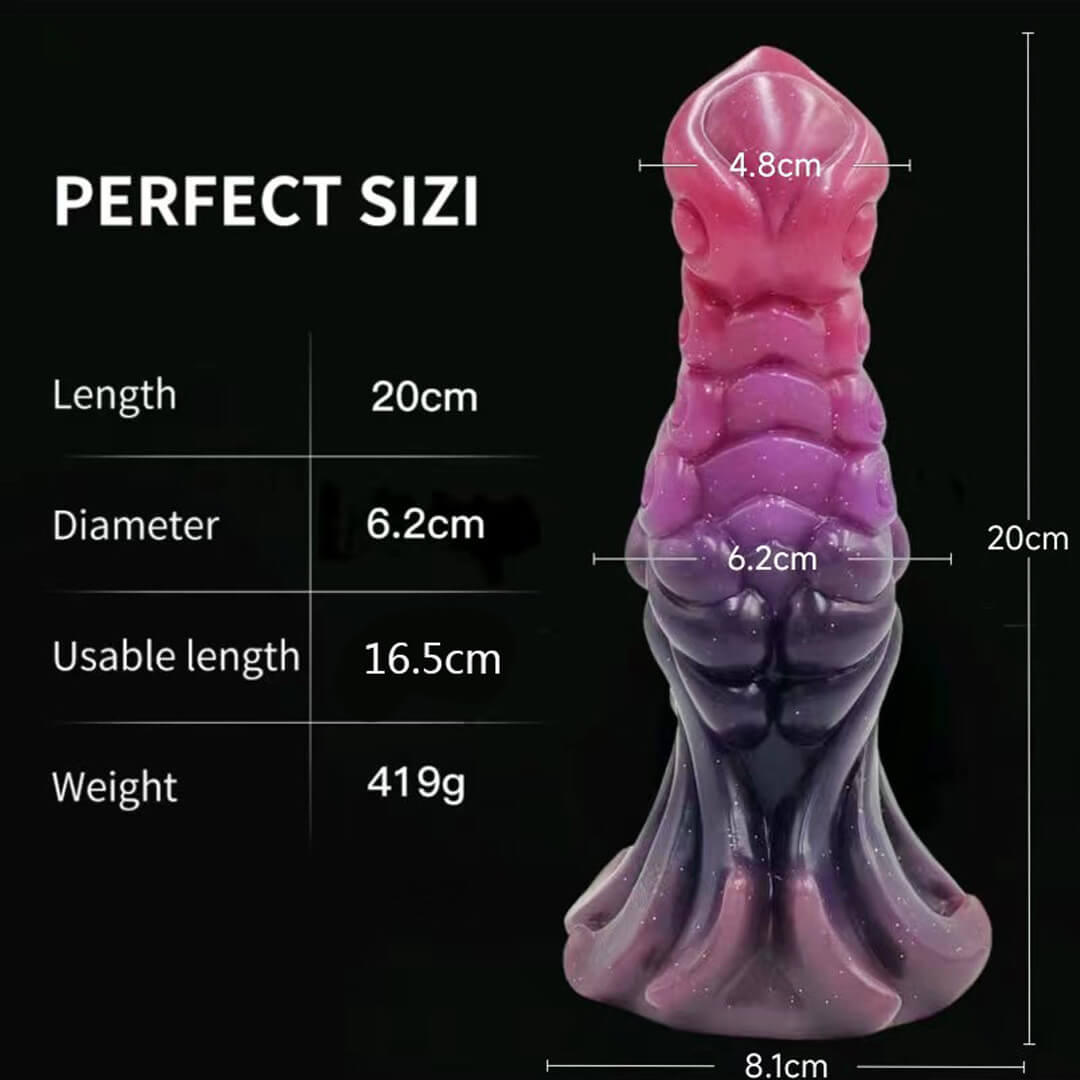 DILDO NOUÉ MONSTRE DRAGON SILICONE 7 POUCES