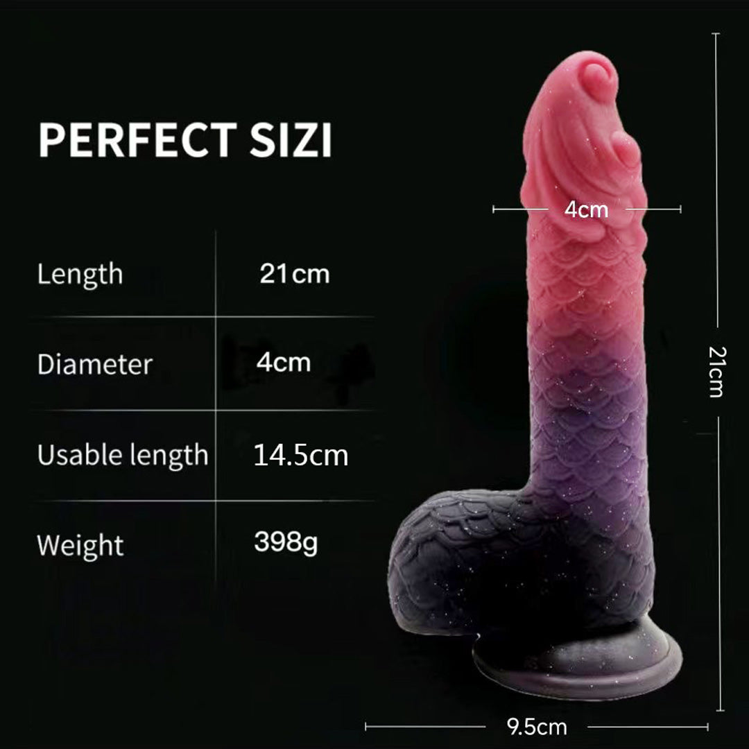 Gode Monstre Fantaisie en Silicone 20,3 cm Brille dans le Noir