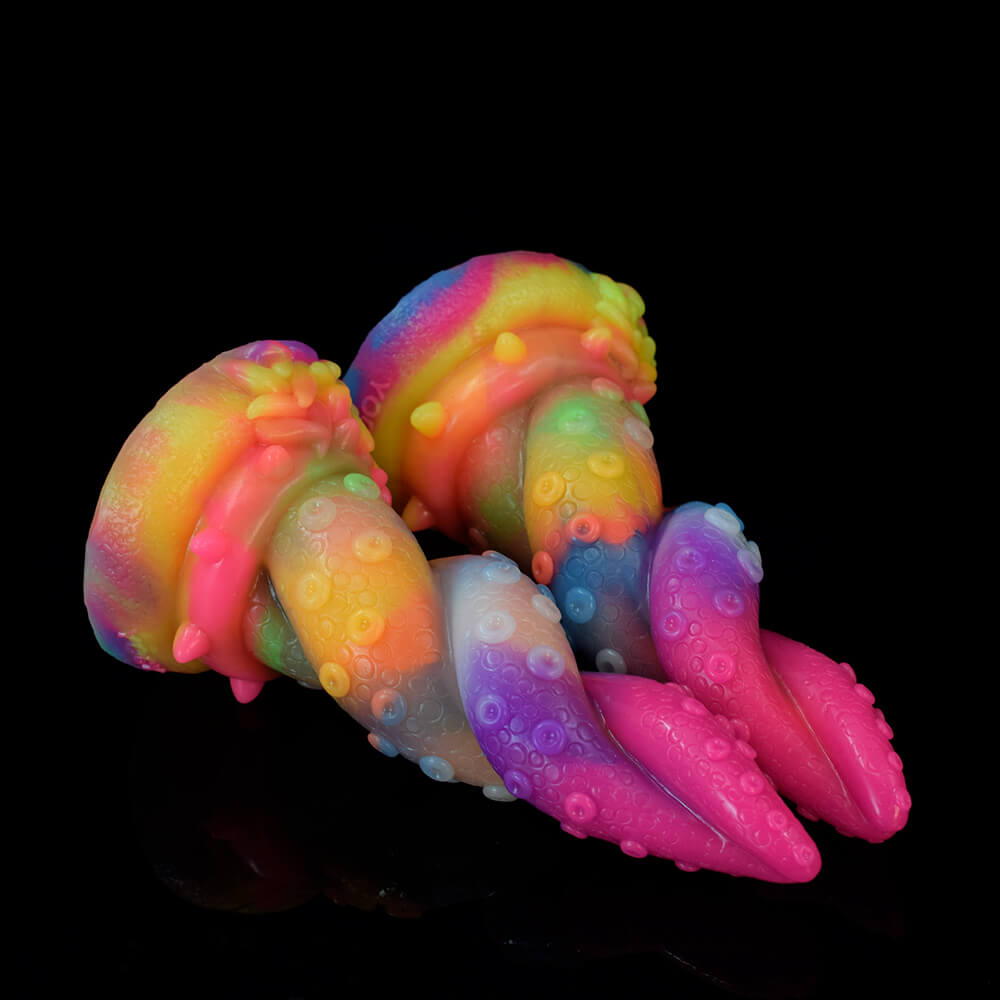 Gode tentacule phosphorescent en silicone de 17,8 cm