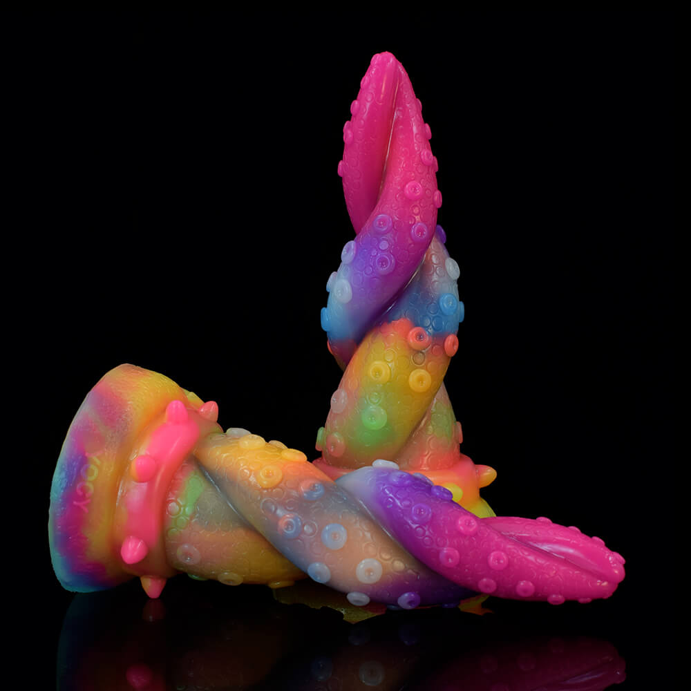 Gode tentacule phosphorescent en silicone de 17,8 cm