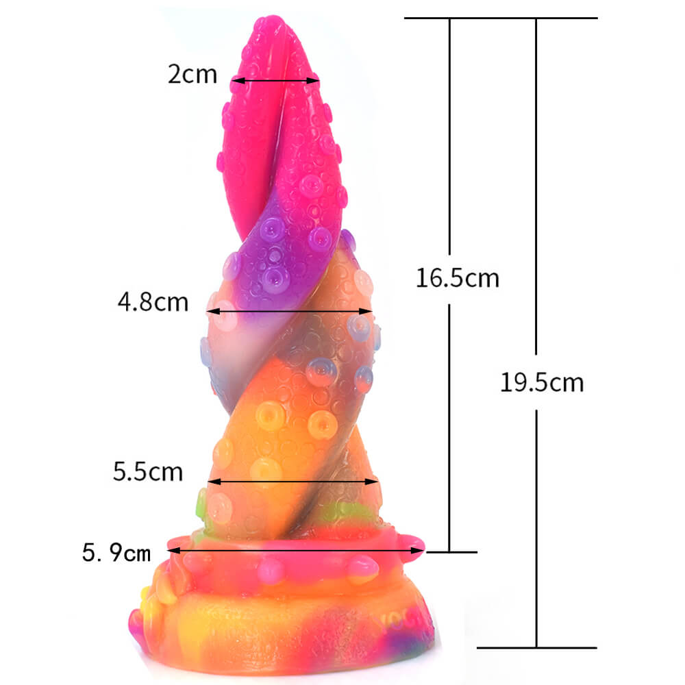 Gode tentacule phosphorescent en silicone de 17,8 cm