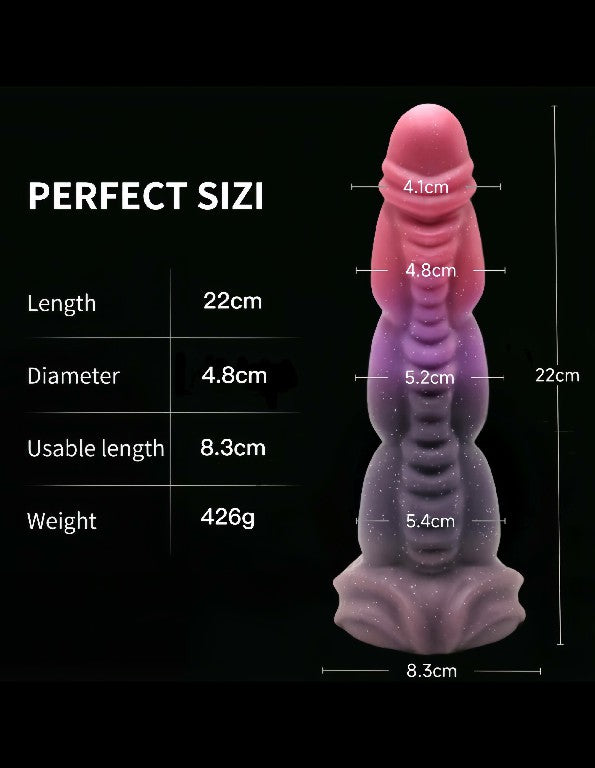 Gode Monstre Noué 8 pouces en silicone violet