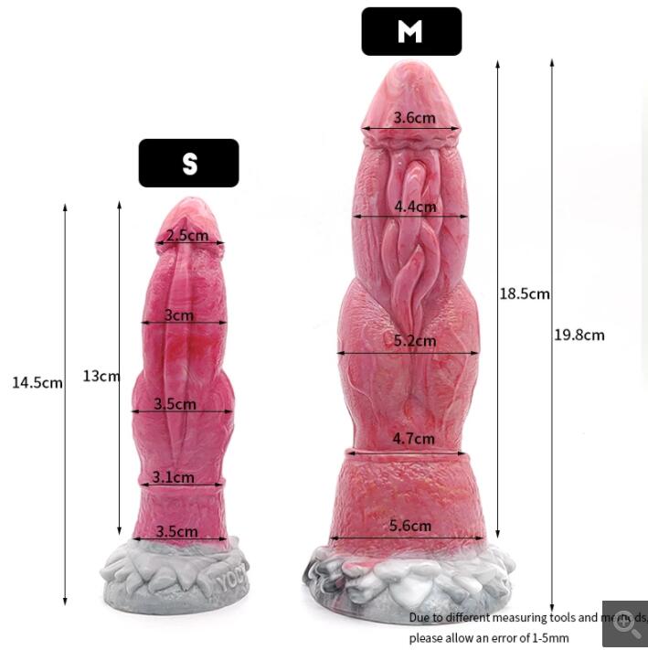 Godemichets noués fantaisie en silicone 7 pouces rouge