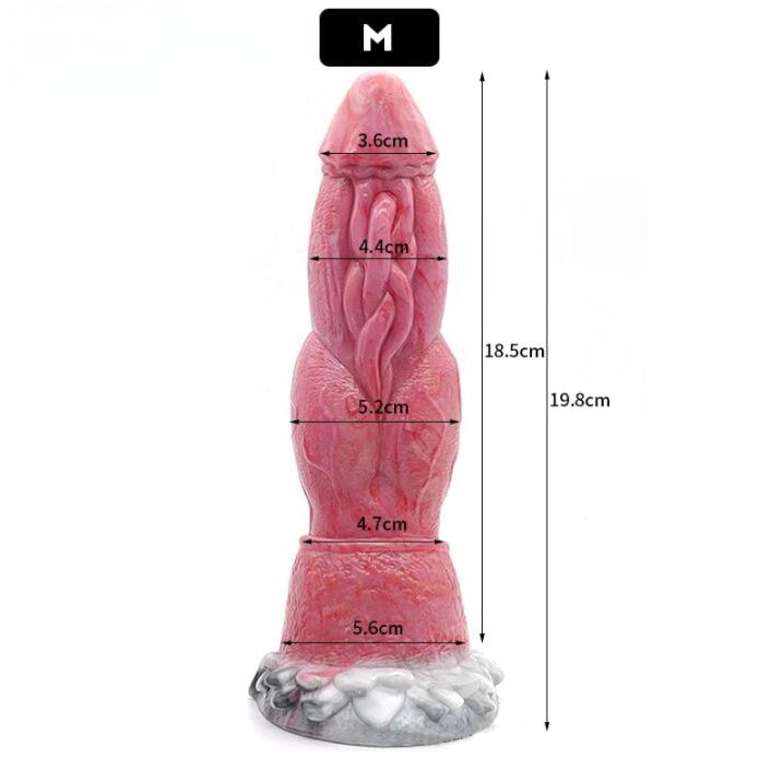 Gode gicleur monstre en silicone de 7 pouces rouge