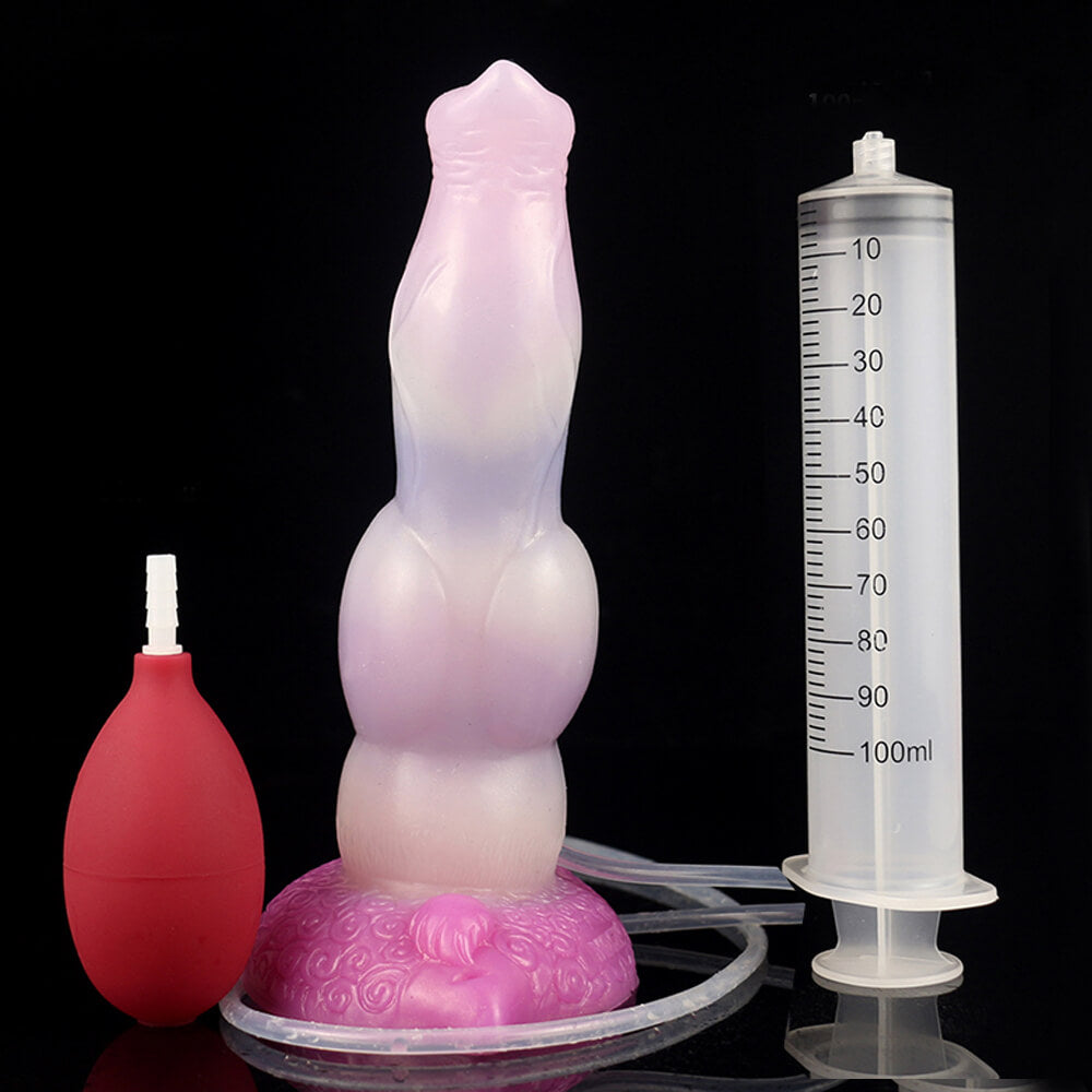 DILDO ÉJACULATEUR POUR CHIEN EN SILICONE 8 POUCES