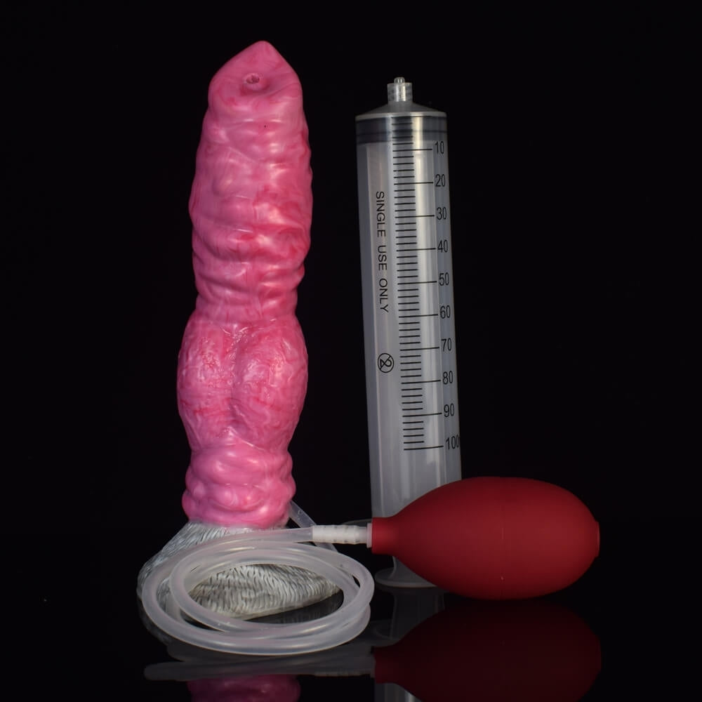 DILDO SQUIRTING POUR CHIEN EN SILICONE 8 POUCES ROUGE