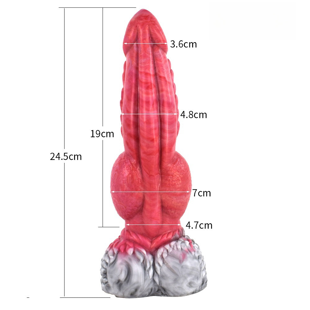 Gode gicleur monstre en silicone de 22,9 cm rouge