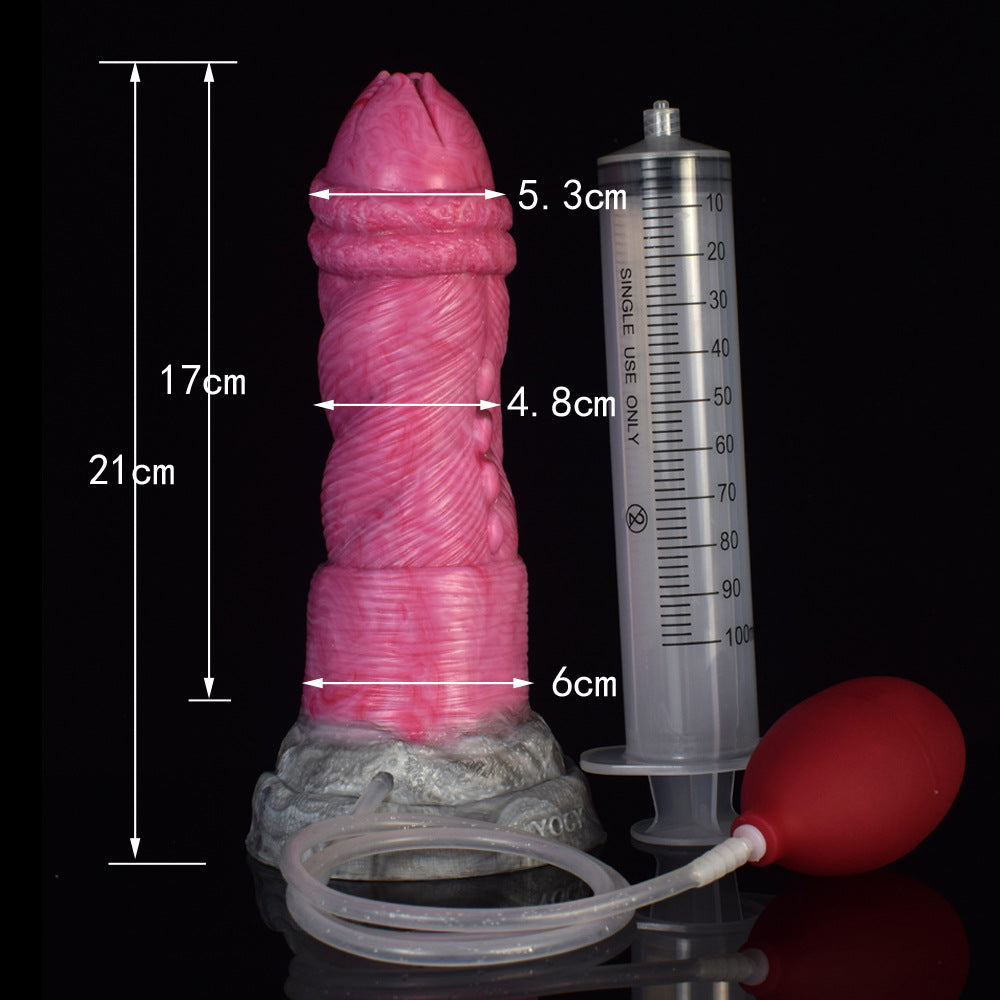 DILDO ÉJACULATEUR EN SILICONE 8 POUCES ROSE