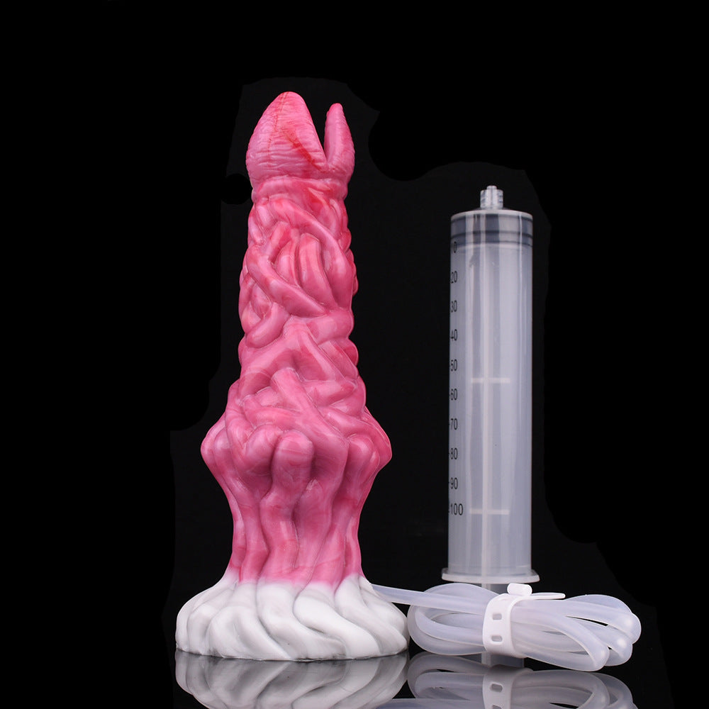 Gode gicleur monstre en silicone de 20,3 cm, rose