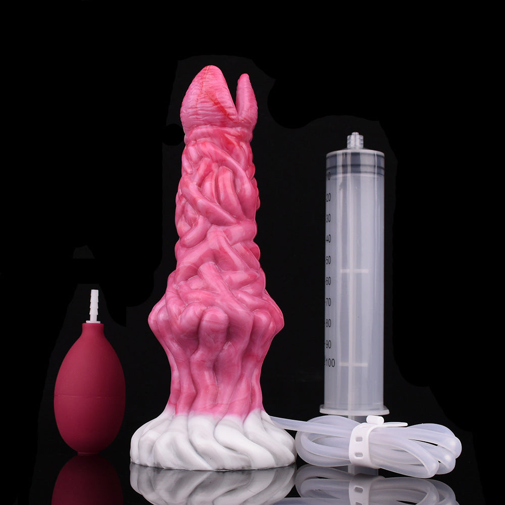 Gode gicleur monstre en silicone de 20,3 cm, rose