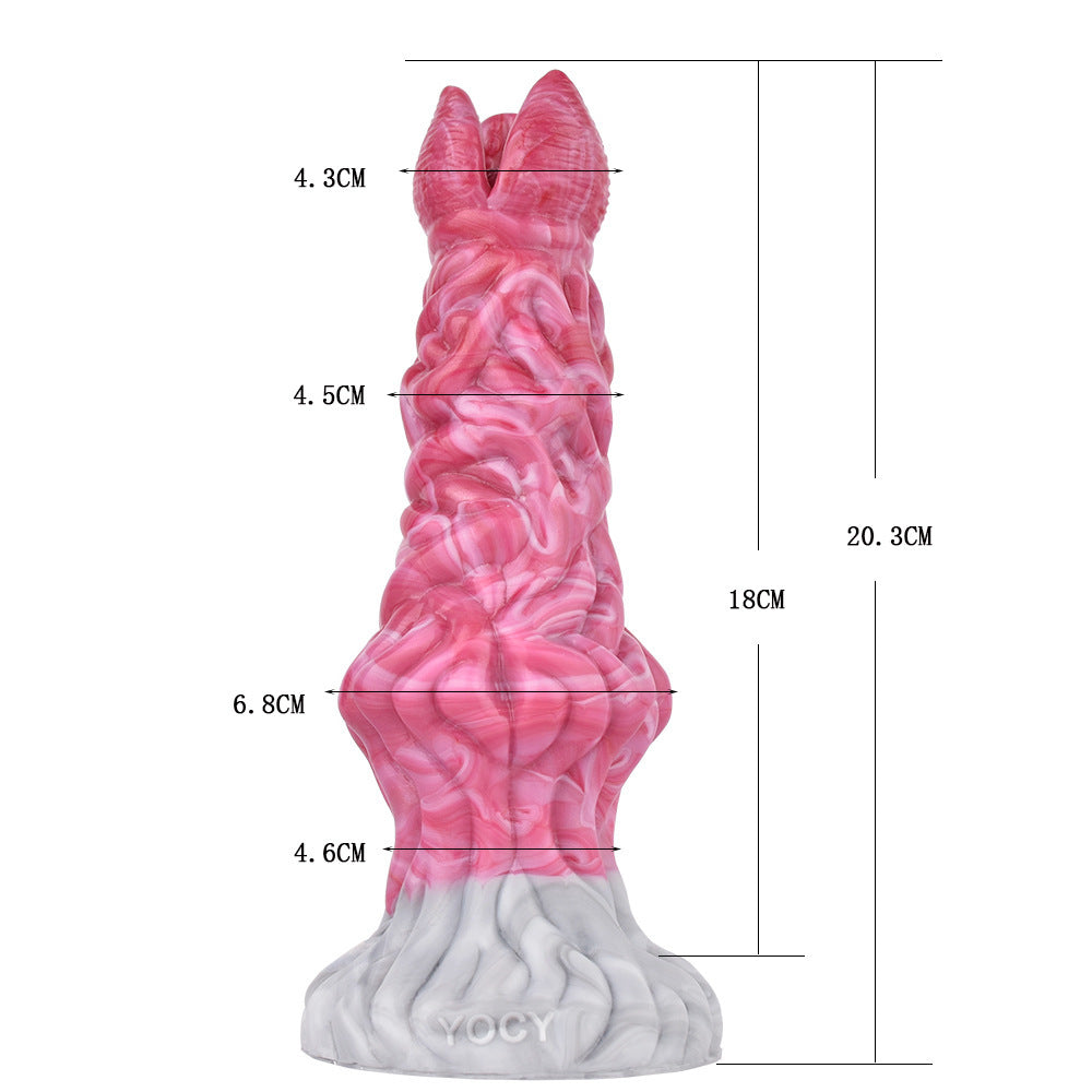 Gode gicleur monstre en silicone de 20,3 cm, rose