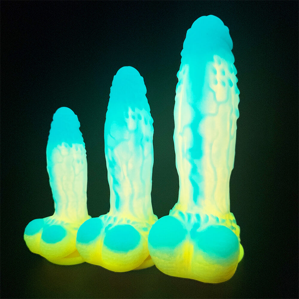 Gode Monstre Fantaisie en Silicone 10 pouces Brille dans le Noir