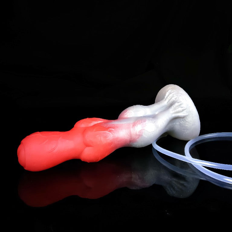 DILDO NOUÉ ÉJACULATEUR EN SILICONE 8 POUCES