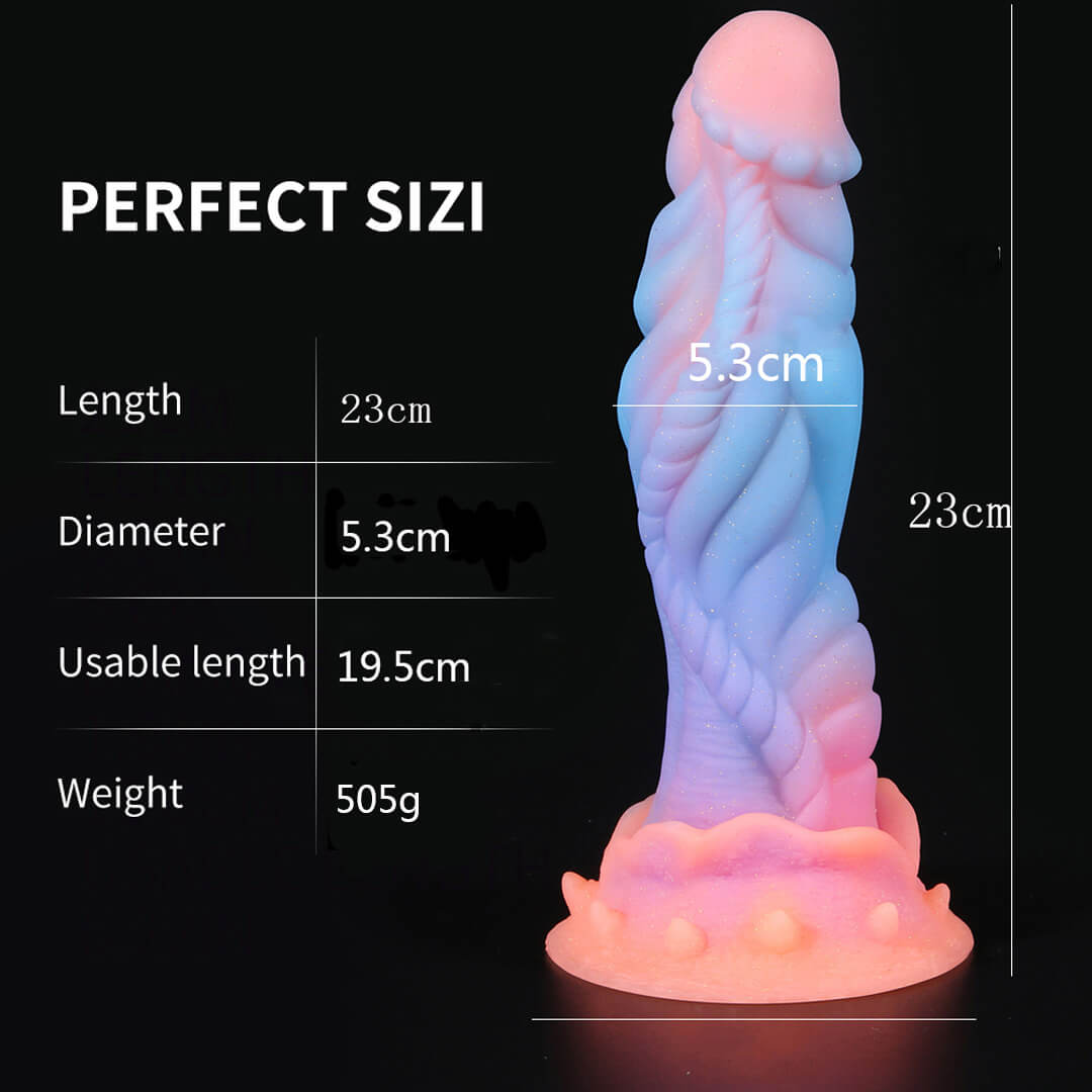 Godemichets fantaisie à nœuds phosphorescents en silicone de 22,9 cm (9 po)
