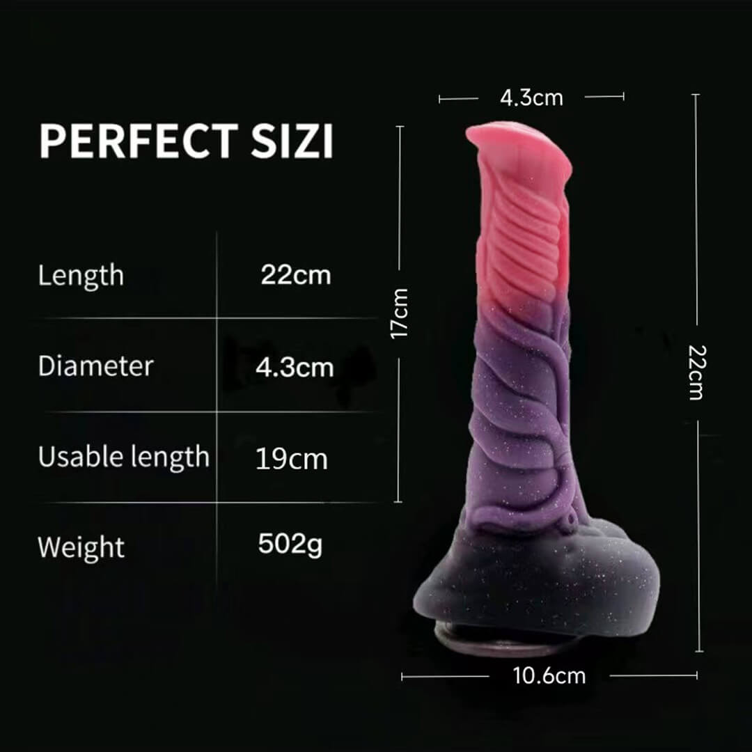 Gode cheval monstre en silicone 20,3 cm noué