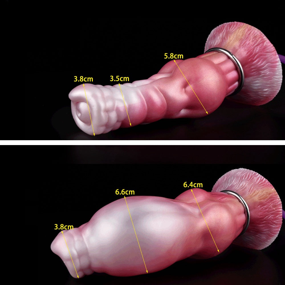 DILDO GONFLABLE EN SILICONE POUR CHIEN 7 POUCES ROSE