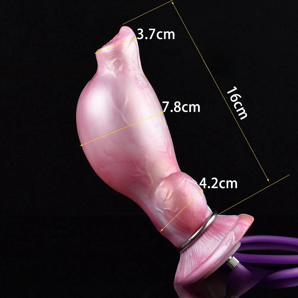 DILDO GONFLABLE EN SILICONE POUR CHIEN 7 POUCES ROSE