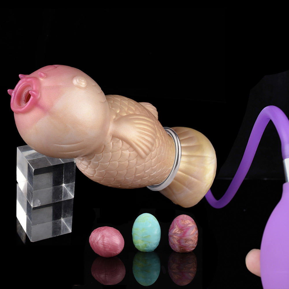 DILDO GONFLABLE OVIPOSITOR SILICONE 8 POUCES
